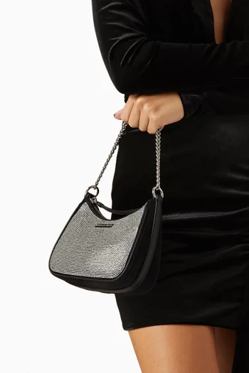 Small Jet Set Chain Pouch in Embellished Brushed Leather