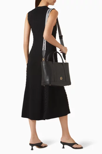 Medium Luisa Satchel Bag in Pebbled Leather