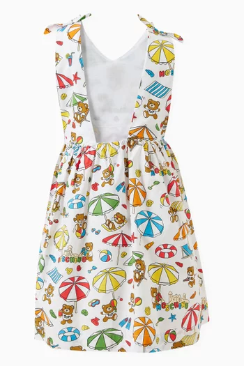 Printed Dress in Cotton Poplin