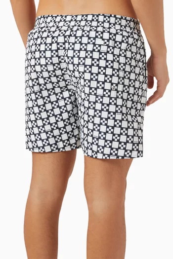Square-print Swim Shorts