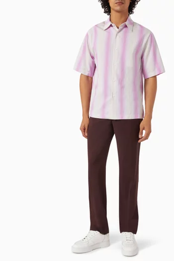 Blurred Striped Shirt in Viscose-blend