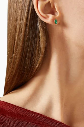 Alice Emerald Stud Earrings in 18kt Gold