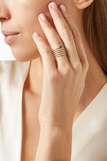 Sienna Diamond & Emerald Ring in 18kt Gold