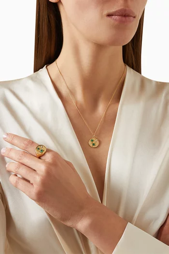 Venus Emerald & Diamond Ring in 18kt Gold