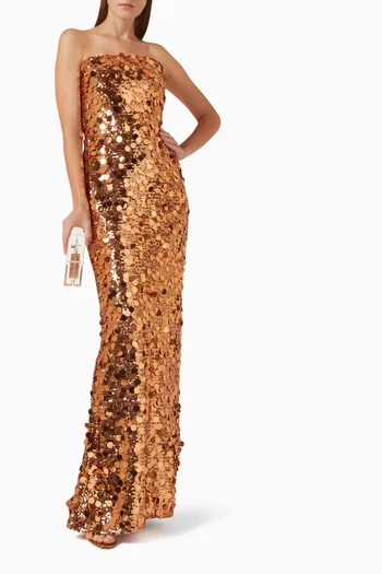 Farah Strapless Sequin-embellished Gown