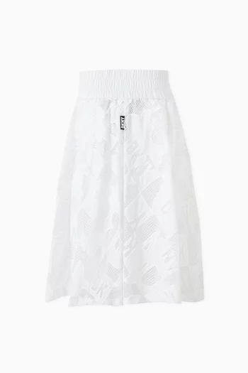 Pleated Midi Skirt in Lace