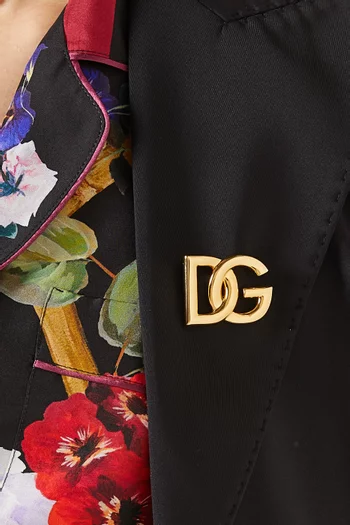 DG Logo Brooch in Gold-tone Metal