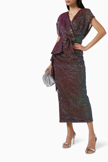 Sequinned Midi Dress