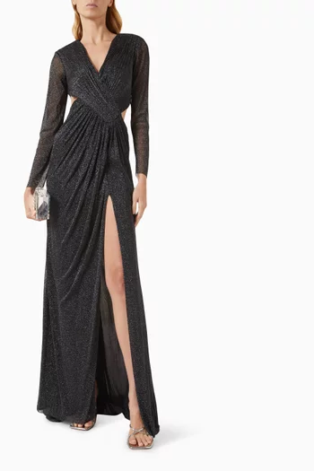 Carolin Cut-out Gown in Shimmer-jersey