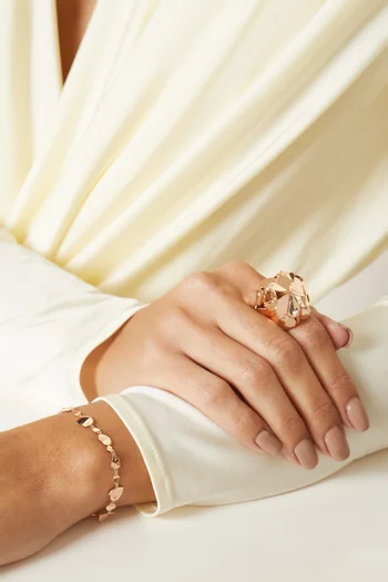 Hiam Gafla Bombé Heart Diamond Ring in 18kt Rose Gold