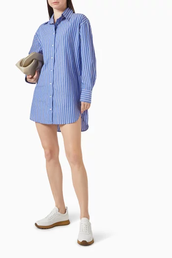 Stripe Mini Shirt Dress in Cotton