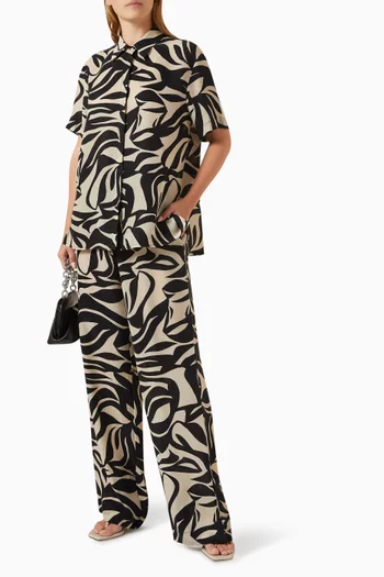 Abstract-print Resort Shirt in Cupro