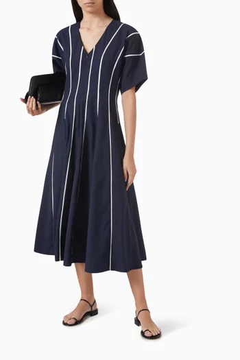 Geometry Striped Midi Dress in Viscose-blend