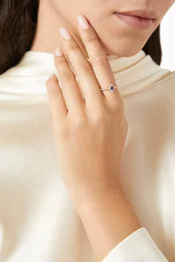 Mini Diana Sapphire & Diamond Ring in 18kt Yellow Gold
