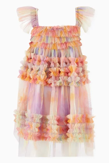 Anka Ruffle Mini Dress in Tulle