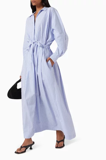 Colleen Drawstring Midi Dress in Organic Cotton