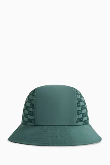 Flocked Monogram Bucket Hat in Nylon