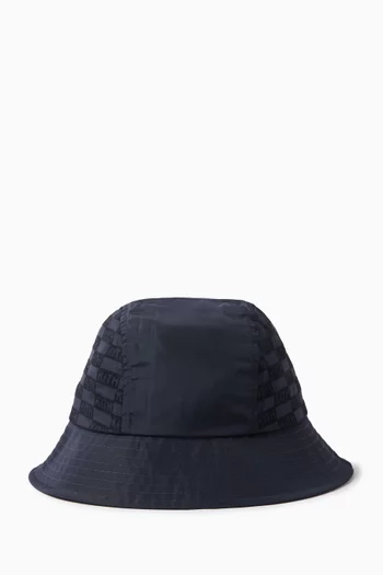 قبعة باكيت بحروف شعار الماركة بملمس بارز نايلون