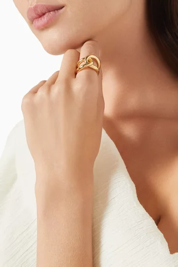 خاتم أجنيز فضة إسترلينية مطلية بالذهب عيار 18