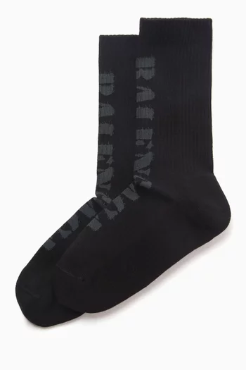 Stencil Type Socks in Cotton-blend