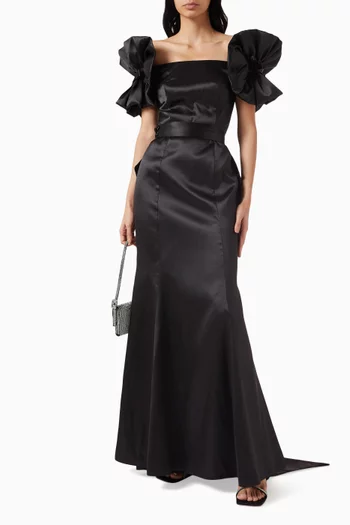 Off-shoulder Ruffled Gown