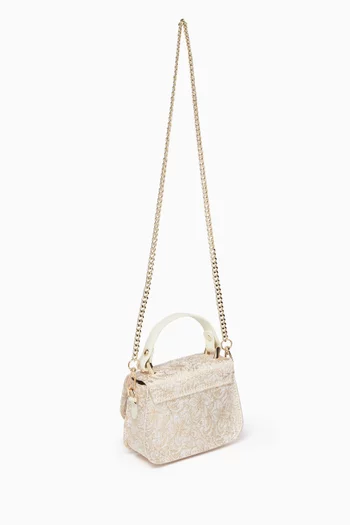 Bow Top-handle Bag in Jacquard