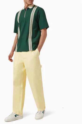 Luca Zip Polo Shirt in Cotton Piqué