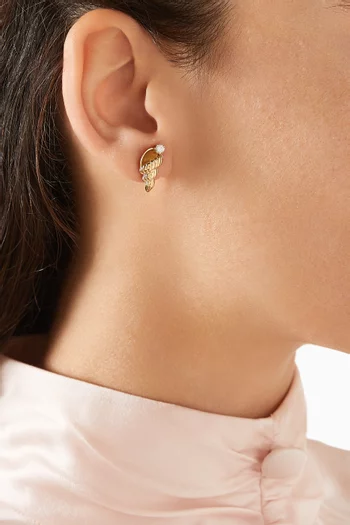 Nautilus Diamond Earrings in 18kt Gold