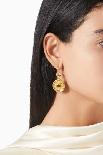 Tiki Prestige Crystal Sleeper Earrings in 14kt gold-plated metal
