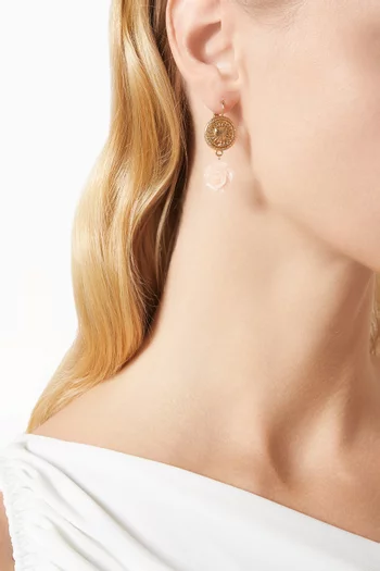 Miraflores Floral Sleeper Earrings in 14kt Gold-plated Metal