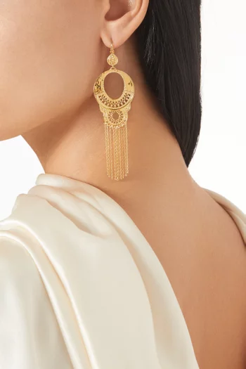 Noor Filigree Sleeper Earrings in 14kt Gold-plated Metal