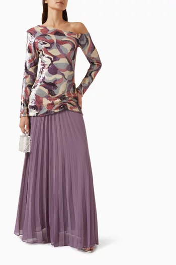 Sequin-embellished Dress in Crepe