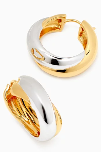 x Lucy Williams Chunky Entwine Hoop Earrings in 18kt Recycled Gold Plated Brass