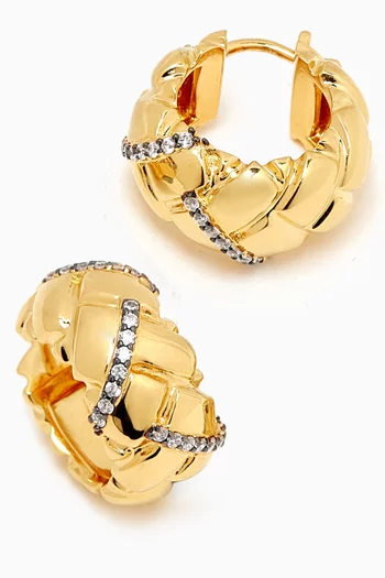 x Lucy Williams Chunky Waffle Hoops in 18kt Gold Plated Brass
