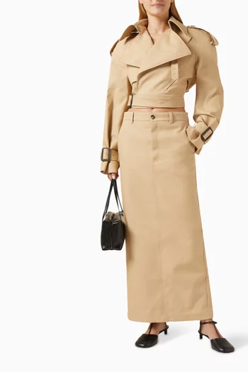 Perfecto Cropped Trench Jacket in Twil