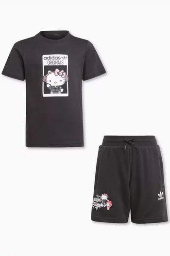 x Hello Kitty T-shirt & Shorts Set in Cotton Jersey