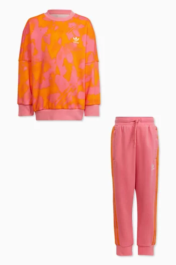 Summer All-over Print Top & Pants Set in Cotton-blend