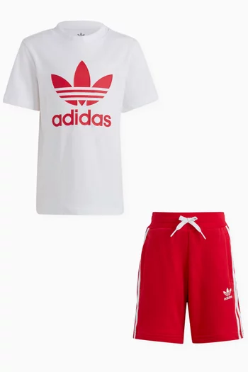 Adicolour Shorts and T-shirt Set in Cotton