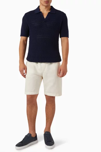 Open-stitch Polo Shirt in Cotton-knit