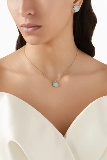 Petit Joli Turquoise & Diamond Necklace in 18kt Rose Gold
