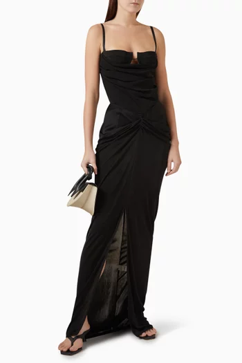 Casey Draped Maxi Skirt in Jersey
