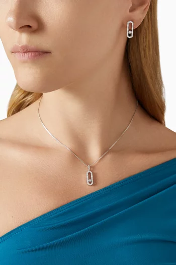 Move Uno Pavé Diamond Necklace in 18kt White Gold