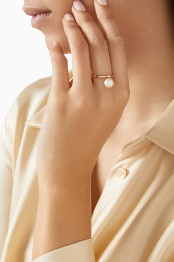 Bahar Pearls & Diamond Ring in 18kt Gold