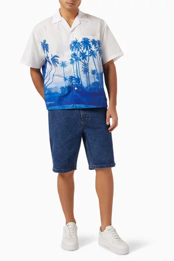 Palm Tree-print Hawaiian Shirt