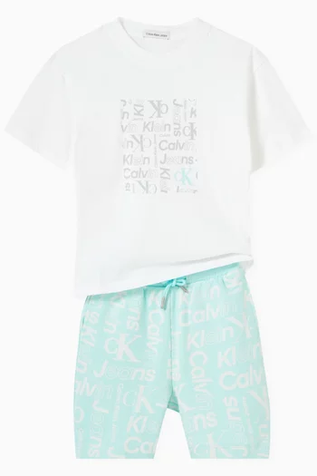 All-over Logo Shorts in Cotton
