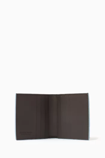 Slim Bi-Fold Wallet in Intrecciato Calfskin Leather