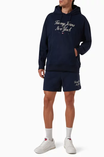 Prep Script Logo Embroidery Hoodie in Cotton