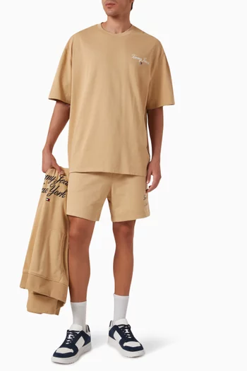 Oversized Serif Linear T-shirt in Cotton