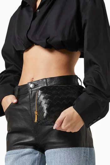 Beauty Pouch in Intrecciato Leather