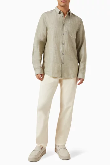 Button-up Shirt in Cotton & Linen